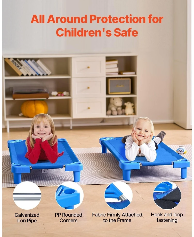Gouun Pack of 4 Stackable Kiddie Nap Cots for Daycare and Preschool