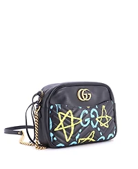 Pre-Owned Gucci Medium Gg Marmont Shoulder Bag GucciGhost Matelasse Leather