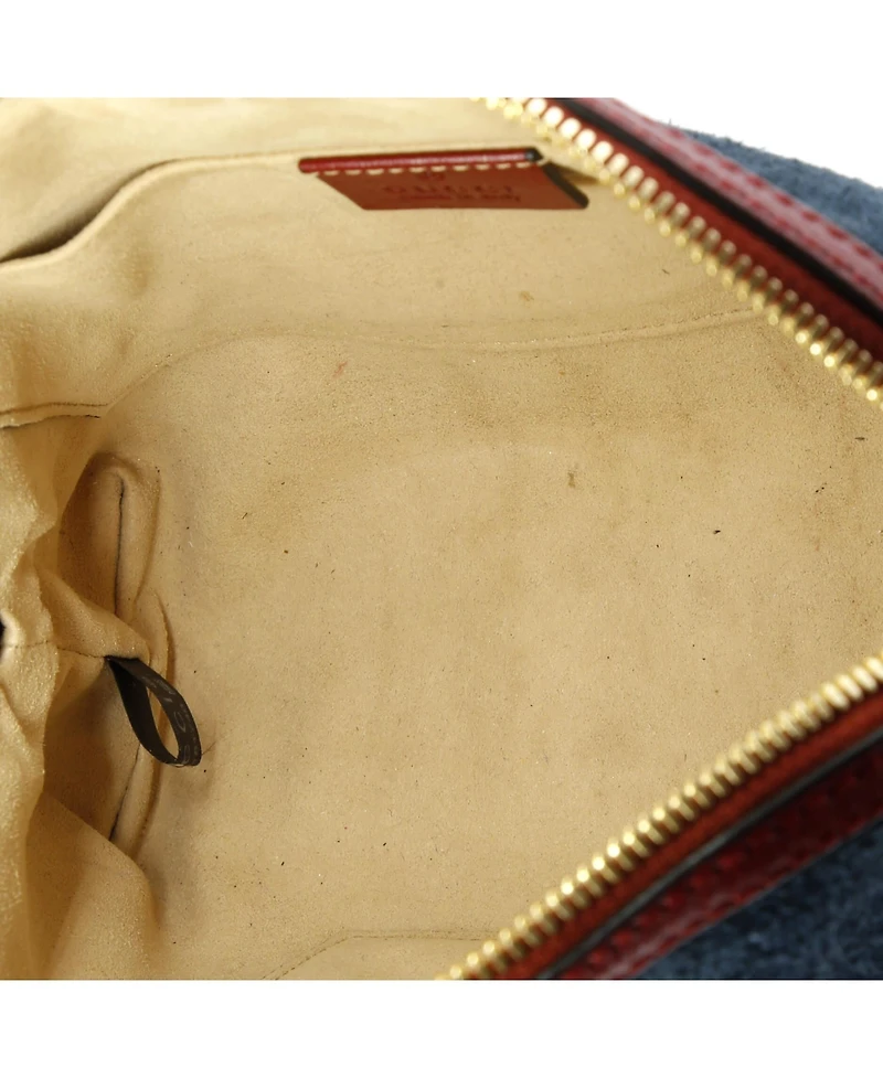 Pre-Owned Gucci Small Ophidia Dome Shoulder Bag Suede
