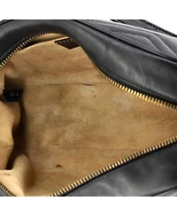 Pre-Owned Gucci Small Gg Marmont Shoulder Bag Matelasse Leather