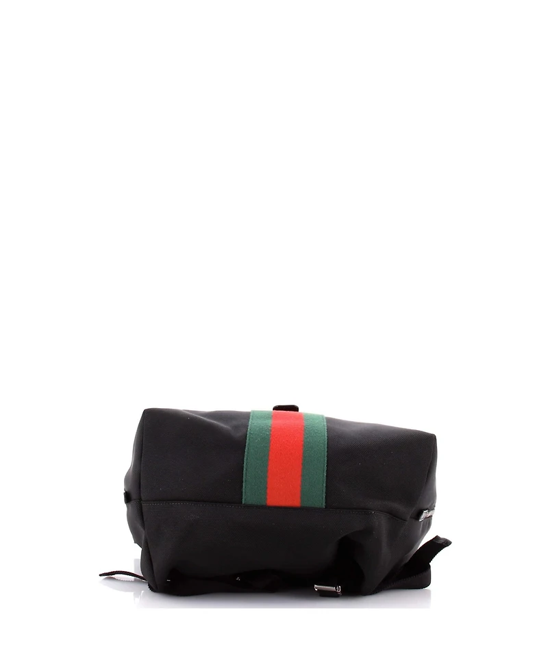 Pre-Owned Gucci Medium Web Fold Over Backpack Techno Canvas