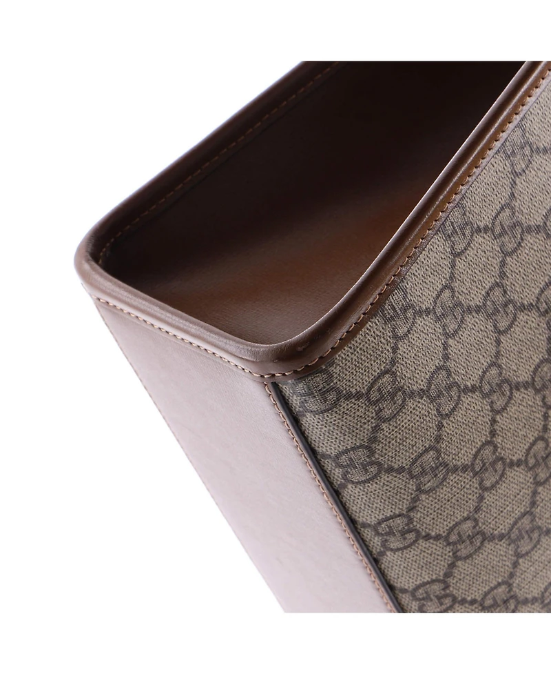 Pre-Owned Gucci Vertical Interlocking G Tote Gg Coated Canvas