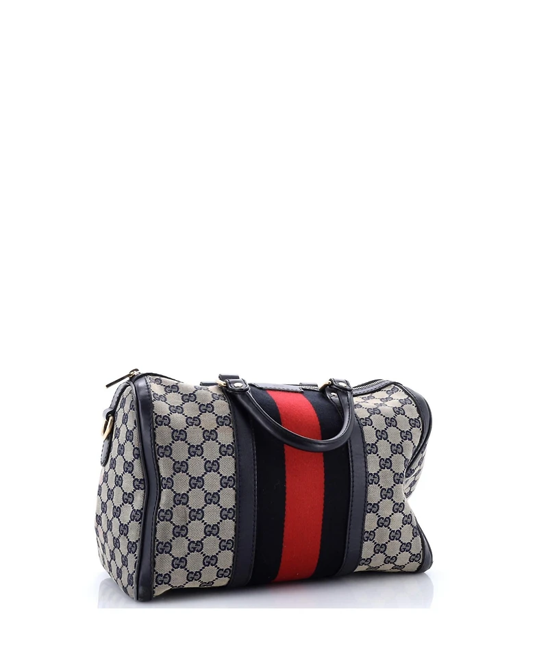Pre-Owned Gucci Medium Vintage Web Boston Bag Gg Canvas