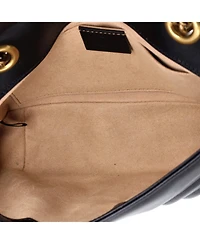 Pre-Owned Gucci Mini Gg Marmont Flap Bag Matelasse Leather
