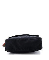 Pre-Owned Gucci Medium Web Strap Flap Messenger Gg Canvas