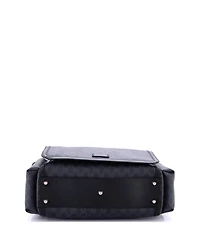 Pre-Owned Gucci Small Web Strap Diaper Bag Gg Coated Canvas