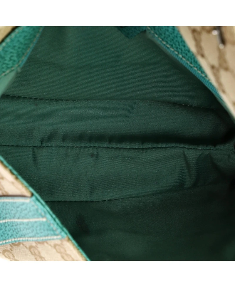 Pre-Owned Gucci Small Vintage Flap Shoulder Bag Gg Canvas with Leather