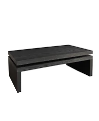 Maison Boucle Wood Coffee Table for Living Room Floating Top Rectangular 47.6
