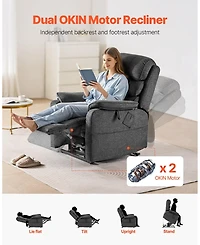 Gouun Power Lift Recliner Chair with Heat and Massage, Dual Motor, 350 lbs Capacity, Medium