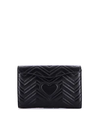 Pre-Owned Gucci Gg Marmont Flap Clutch Matelasse Leather
