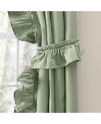 Ellis Curtain 70% Polyester 30% Cotton Stacey Ruffled Prscilla Curtain Panel Pairs With Tiebacks 54"
