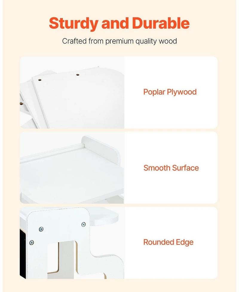Gouun Montessori Weaning Table and Chair Set 3 in 1 with Chalkboard and Adjustable Height
