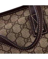 Pre-Owned Gucci Medium Plus Tote Gg Coated Canvas with Leather