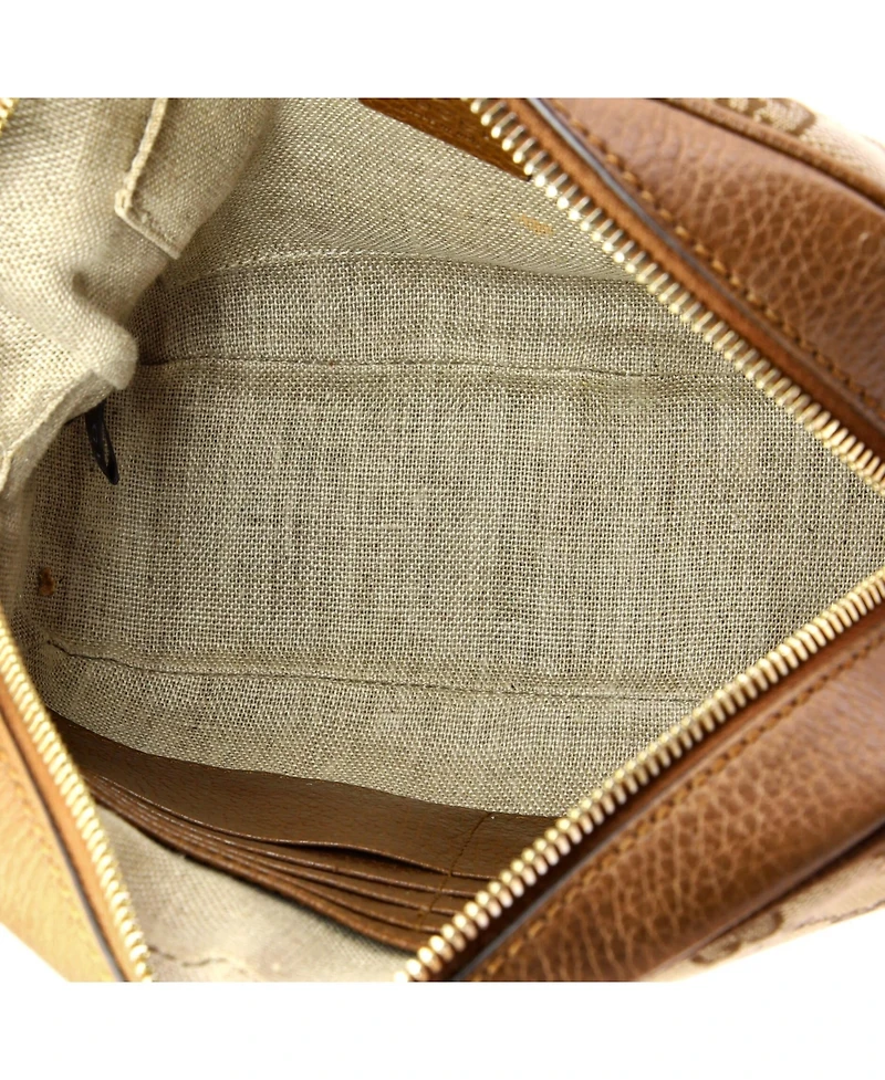 Pre-Owned Gucci Mini Bree Disco Crossbody Bag Gg Canvas with Leather
