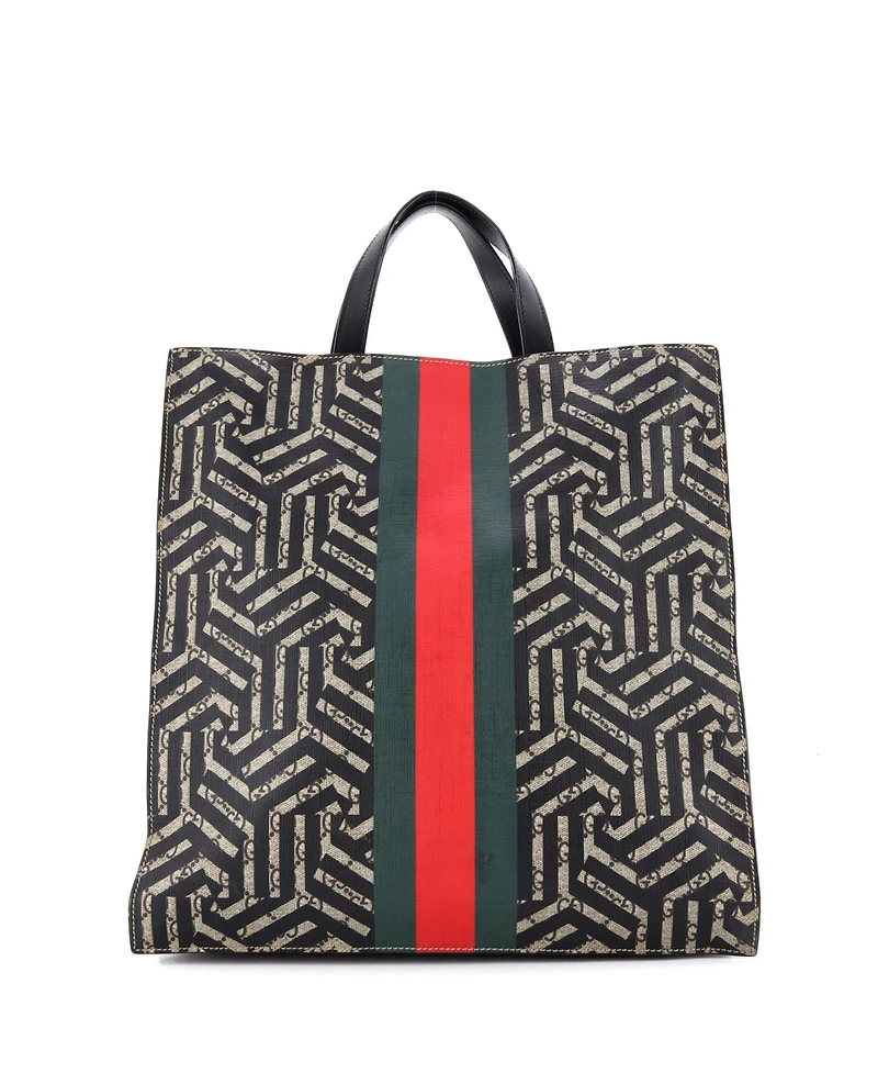 Pre-Owned Gucci Convertible Soft Open Tote Caleido Gg Coated Canvas