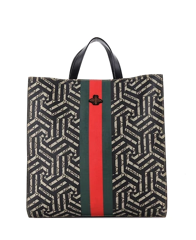 Pre-Owned Gucci Convertible Soft Open Tote Caleido Gg Coated Canvas