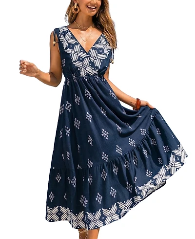 Cupshe Women's Grounding Exercise Geo Maxi Beach Dress