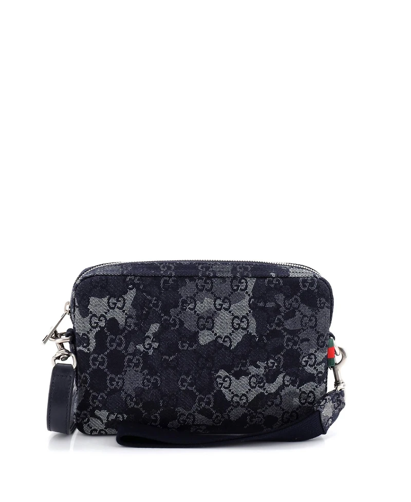 Pre-Owned Gucci Convertible Crossbody Bag Camouflage Gg Denim