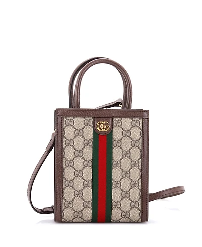 Pre-Owned Gucci Super Mini Ophidia Convertible Tote Gg Coated Canvas