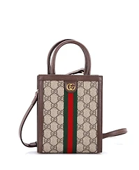 Pre-Owned Gucci Super Mini Ophidia Convertible Tote Gg Coated Canvas