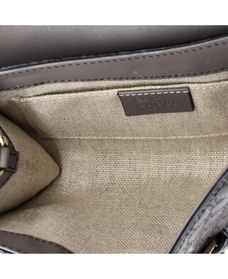 Pre-Owned Gucci Mini Emily Chain Flap Bag Microguccissima Leather