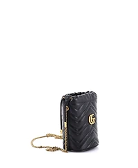 Pre-Owned Gucci Mini Gg Marmont Bucket Bag Matelasse Leather