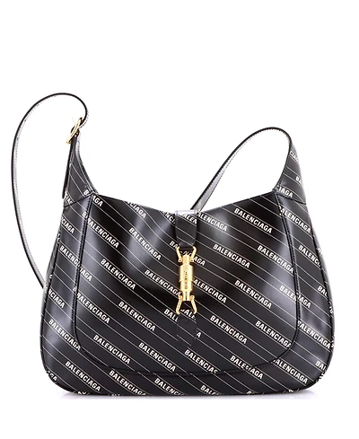 Pre-Owned Gucci Medium x Balenciaga The Hacker Project Jackie 1961 Hobo Printed Leather
