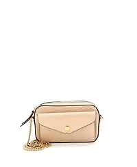 Pre-Owned Gucci Super Mini Front Pocket Chain Shoulder Bag Jumbo Gg Embossed Leather