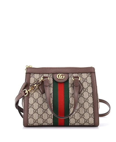 Pre-Owned Gucci Small Ophidia Top Handle Tote Gg Coated Canvas