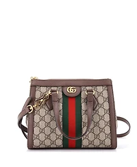 Pre-Owned Gucci Small Ophidia Top Handle Tote Gg Coated Canvas