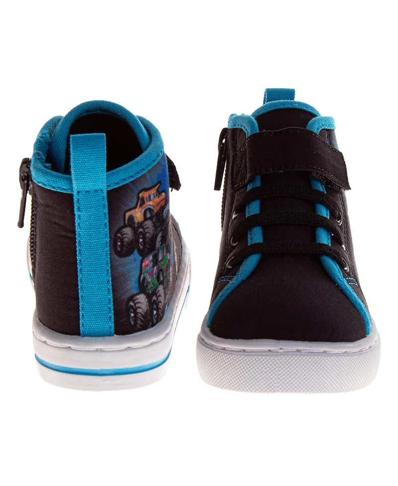 Monster Jam Canvas HighTop Sneakers Kids Durable Rugged Tread LaceUp Style Action Ankle Support