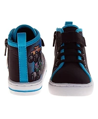 Monster Jam Canvas HighTop Sneakers Kids Durable Rugged Tread LaceUp Style Action Ankle Support