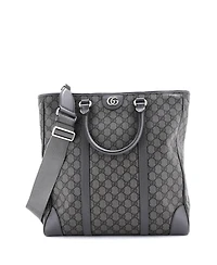 Pre-Owned Gucci Tall Ophidia Convertible Open Tote Gg Coated Canvas