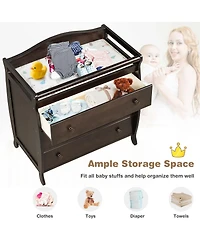 Sugift Baby Changing Table Infant Diaper with 3 Drawers and Safety Belt.