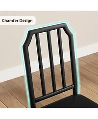 gaomon Glass Dining Table Set for 2, Kitchen Table and Chairs for 2 with with Chamfer Design, 3 Piece Dining Room Table Set with Cushion Seats