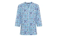 Olsen Women's Panneaux Tile Print Tunic Shirt