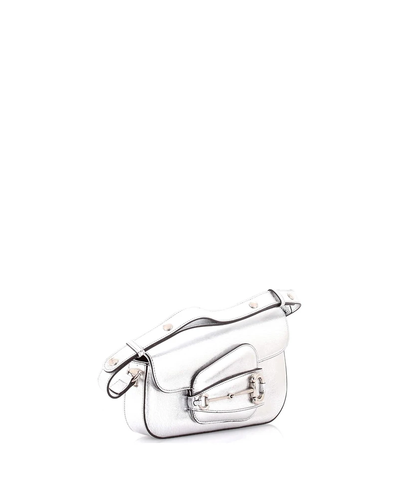 Pre-Owned Gucci Small Horsebit 1955 Asymmetric Shoulder Bag Leather