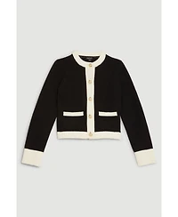 Karen Millen Women's Cotton Cropped Knit Boxy Cardigan