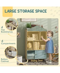 Qaba Kids Bookshelf and Toy Storage for Playroom, Children's Room