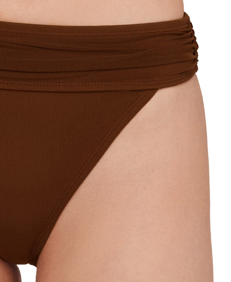 Steve Madden Women's High-Leg Ruched Band Swim Bottoms