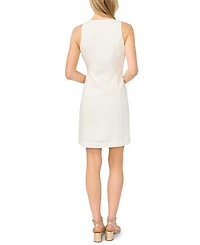 CeCe Women's Sleeveless Button-Front Scalloped Dress