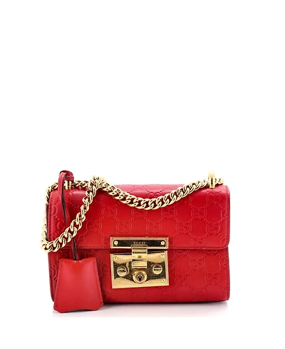 Pre-Owned Gucci Small Padlock Shoulder Bag Guccissima Leather
