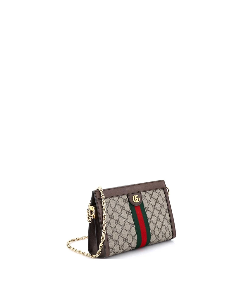 Pre-Owned Gucci Small Ophidia Chain Shoulder Bag Gg Coated Canvas