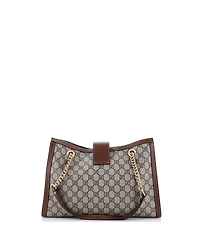 Pre-Owned Gucci Medium Padlock Chain Tote Gg Coated Canvas with Leather