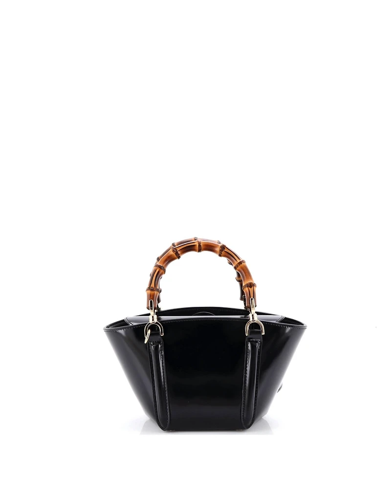 Pre-Owned Gucci Mini Bamboo Top Handle Tote Leather