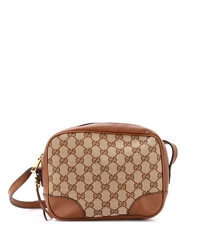 Pre-Owned Gucci Mini Bree Disco Crossbody Bag Gg Canvas with Leather