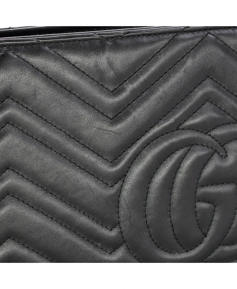 Pre-Owned Gucci Gg Marmont Clutch Matelasse Leather