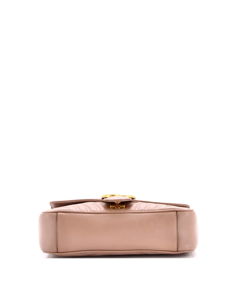 Pre-Owned Gucci Gg Marmont Flap Bag Matelasse Leather
