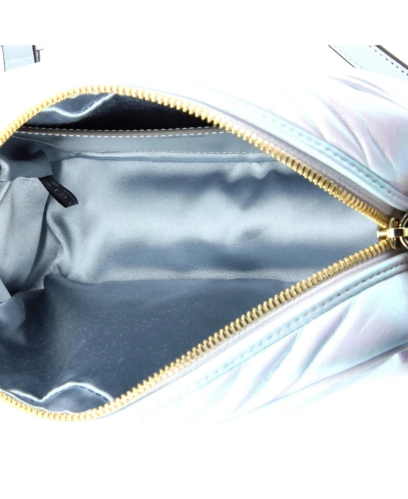 Pre-Owned Gucci Small Gg Marmont Shoulder Bag Chevron Iridescent Leather