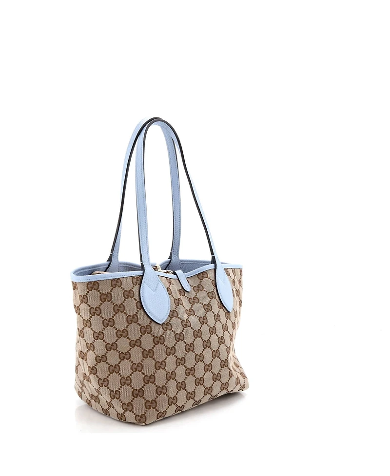 Pre-Owned Gucci Small Reversible Totissima Shopping Tote Leather and Gg Canvas